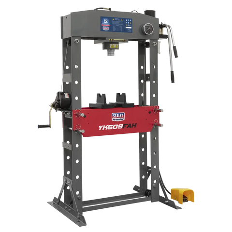 Sealey Premier Air/Hydraulic Floor Type Press with Foot Pedal 50 Tonne