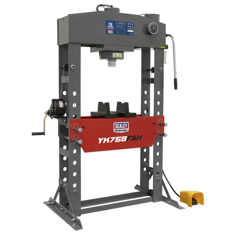 Sealey Premier Air/Hydraulic Floor Type Press with Foot Pedal 75 Tonne