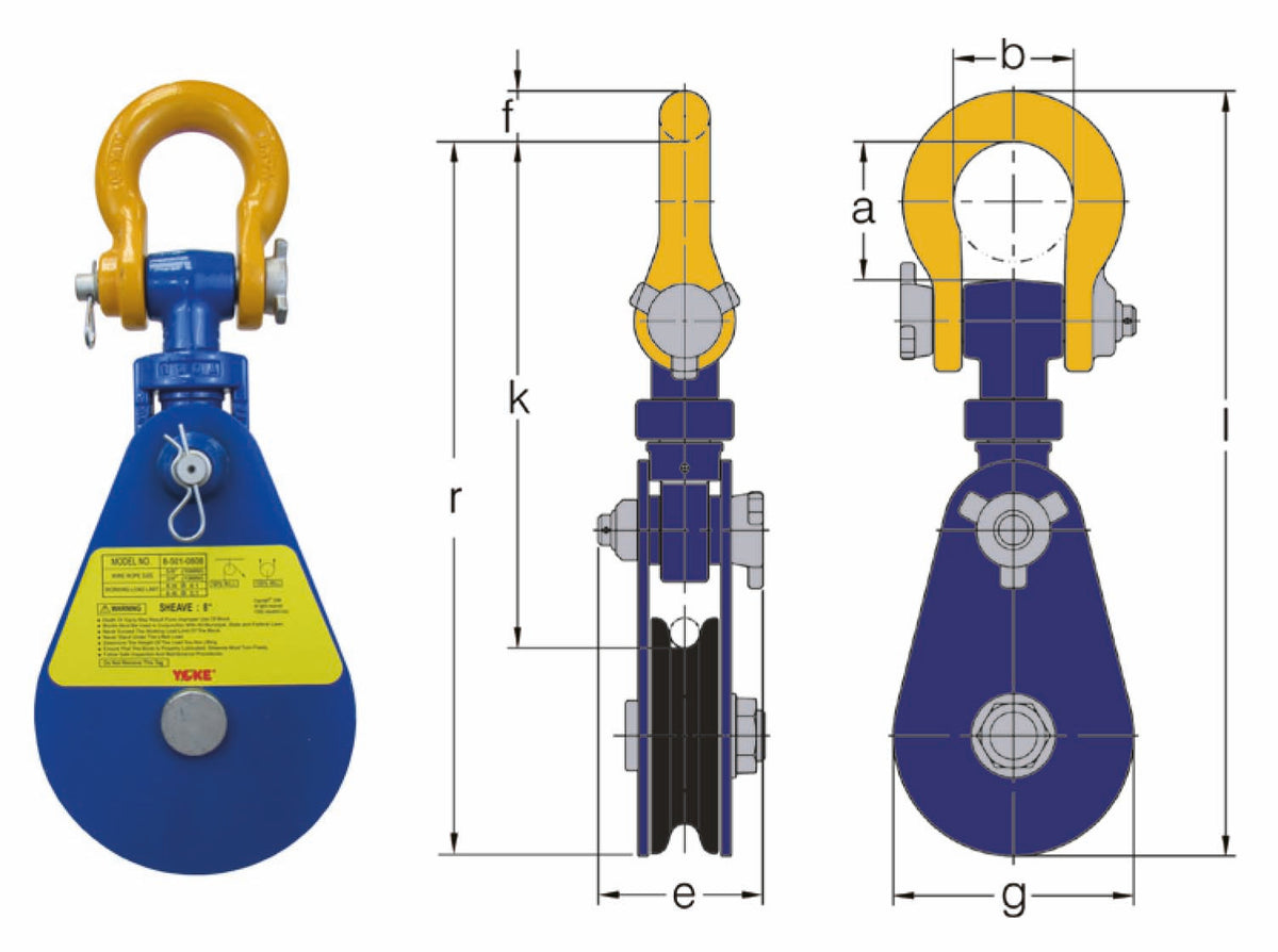 Yoke Super Snatch Block With Shackle Yoke 