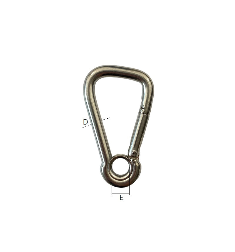 Stainless Steel Asymmetric Carbine Hook with Eyelet Stainlok Stainless Steel Products 