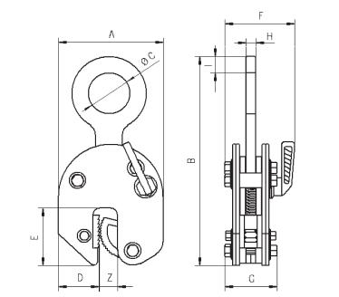 Camlok 92 Series Vertical Plate Lifting Clamp Camlok 
