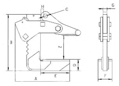 Camlok ACH Adjustable Horizontal Plate Lifting Clamp Camlok 