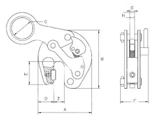 TTR Vertical flange girder stacking clamps Camlok 