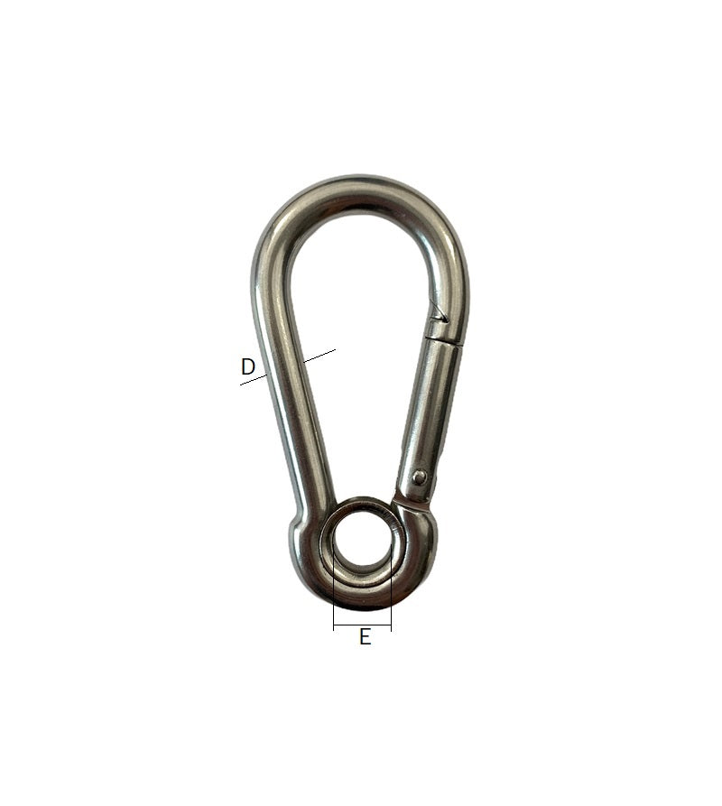 Stainless Steel Carbine Hook with Eyelet Stainlok Stainless Steel Products 