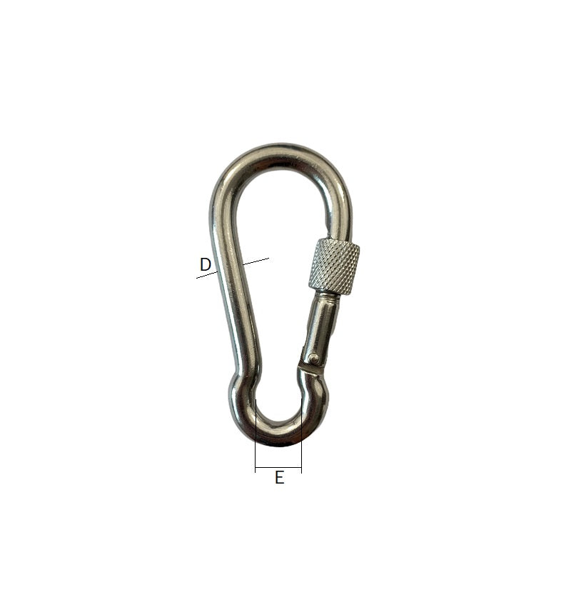 Stainless Steel Carbine Hook with Screwgate Stainlok Stainless Steel Products 