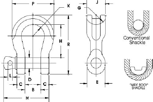 Crosby G-2169 Alloy Screw Pin Wide Body Shackle Crosby 