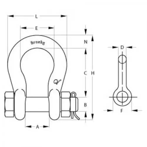 Crosby G-2130A Alloy Bolt Type Shackles Grade 8 Crosby 