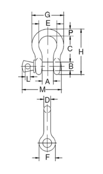 Crosby S-209T Theatrical Black Shackles Crosby 