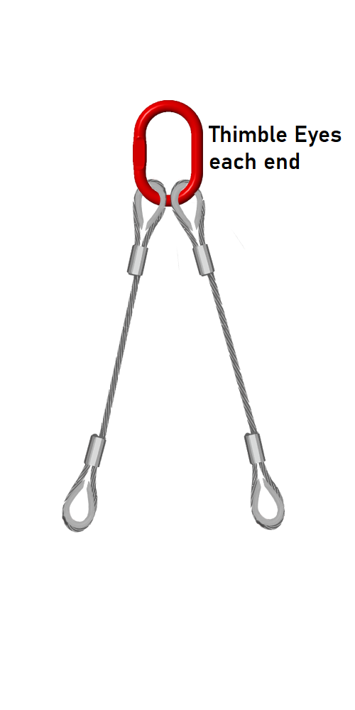 Double Leg 13mm Wire Rope Sling 3.0 Tonne