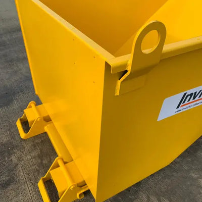 Auto-Locking Telehandler Skip With Crane Lifting Lugs Invicta Attachments 