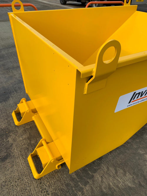 Auto-Locking Telehandler Skip With Crane Lifting Lugs Invicta Attachments 