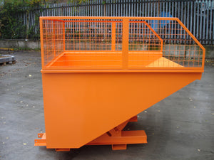 Forklift Tipping Skip With Mesh Side Extension