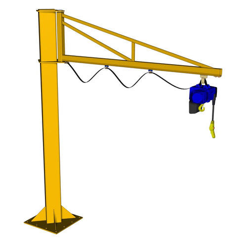 Free Standing Over-Braced Jib Crane 2m Arm