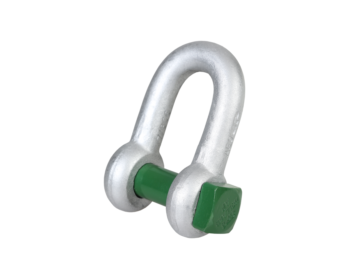 Green Pin Galvanised Square Head Dee Shackle