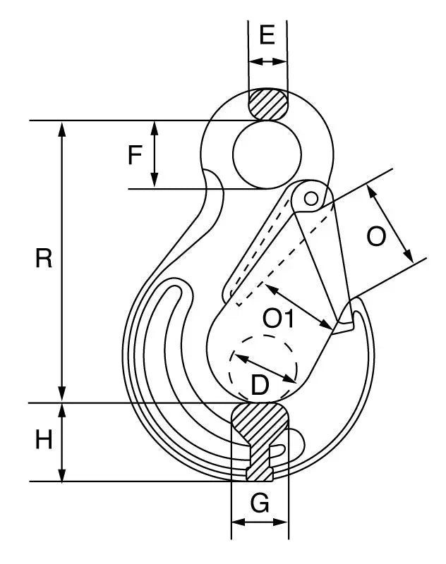 Grade 10 Eye Sling Hook with Safety Catch Kito 