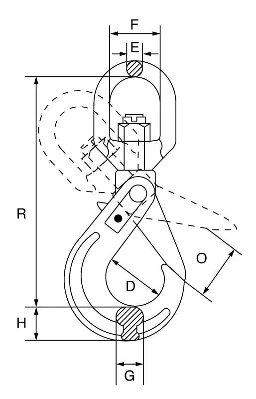Grade 10 Ball Bearing Swivel Locking Hook Kito 