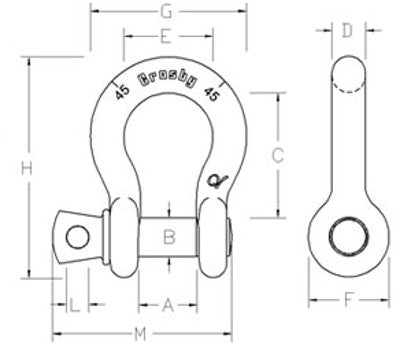 Crosby G-209 Forged Screw Pin Anchor Shackles Crosby 