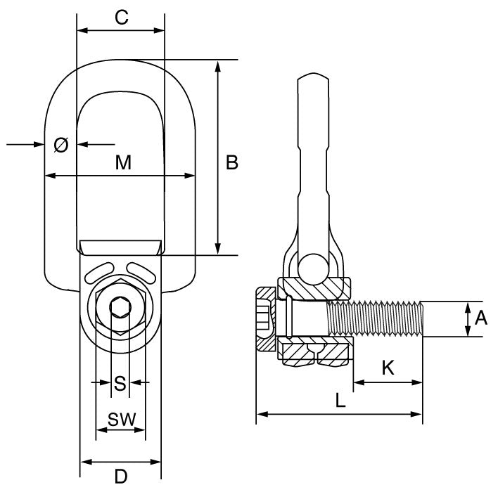 Grade 80 Swivel Hoist Ring