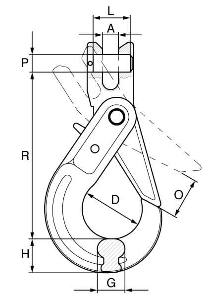 Premium Grade 8 Clevis Self Locking Hook (SNC Series) Kito 