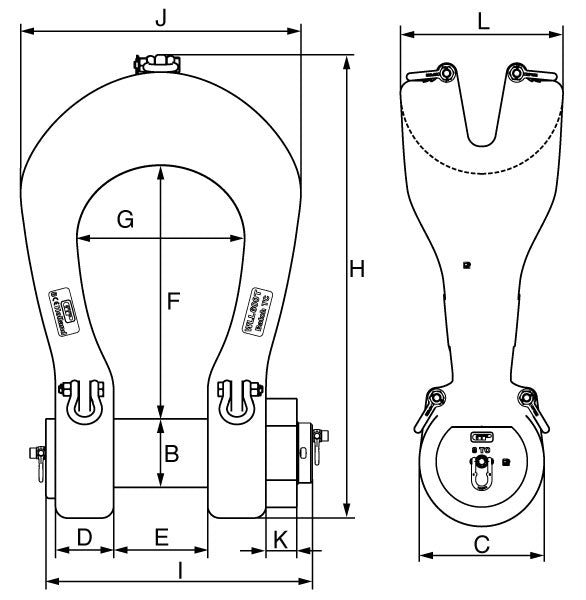 Green Pin Power Sling Shackle with Safety Nut & Bolt Pin Green Pin 