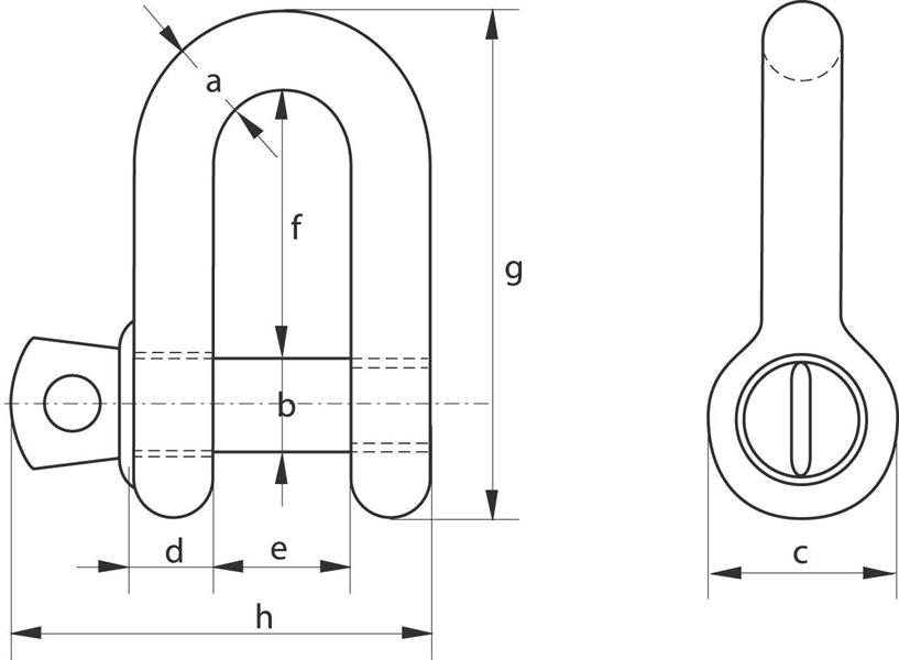 Green Pin Standard Dee Shackles With Screw Collar Pin Green Pin 