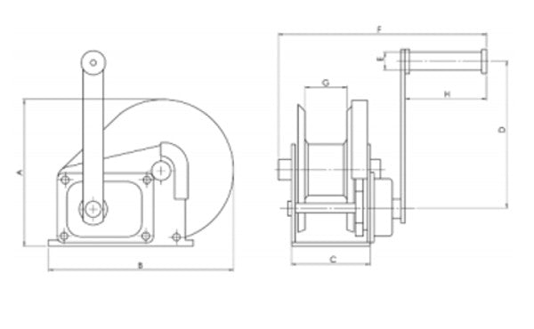 Yale HW-C/CS Spur Gear Drive Manual Wire Rope Winches Yale 