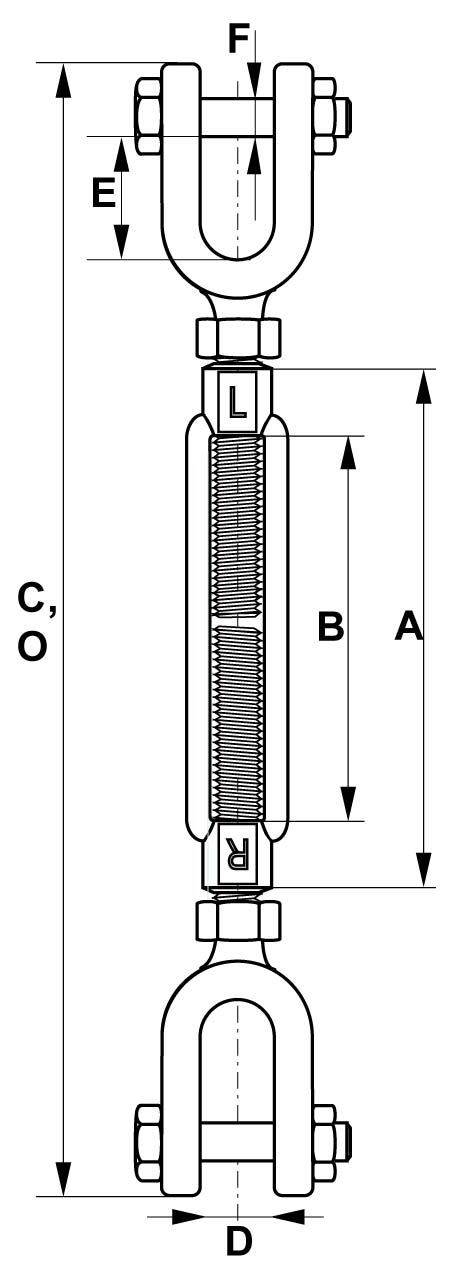 Galvanised Turnbuckle- Jaw/Jaw George Taylor 