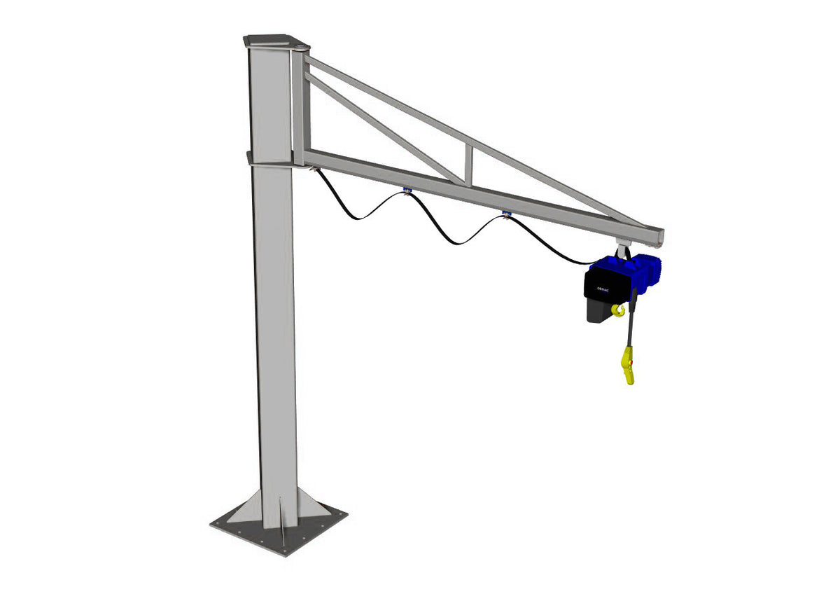 Free-Standing Over-Braced 80kg Stainless Steel Jib Crane EliteReach Jibs 