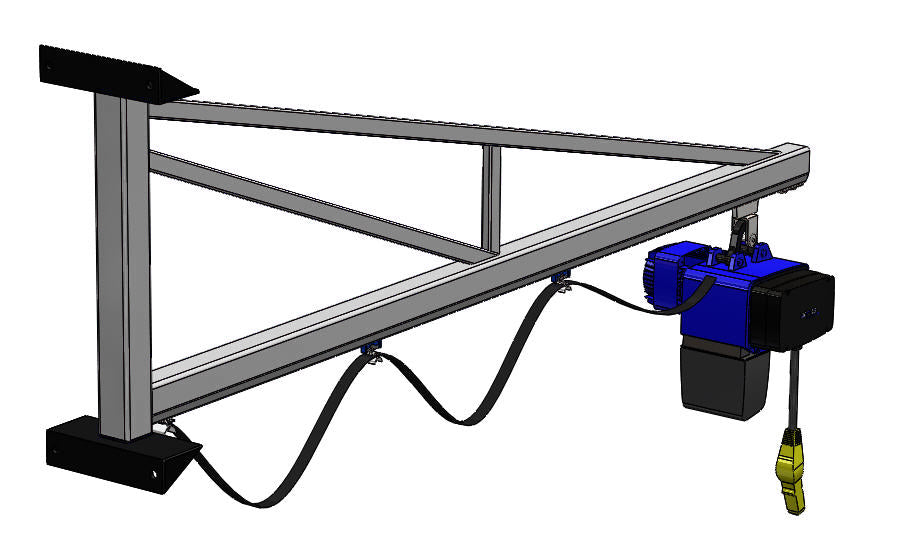 Wall-Mounted Over-Braced 125kg Hot-Dip Galvanised Jib Crane EliteReach Jibs 
