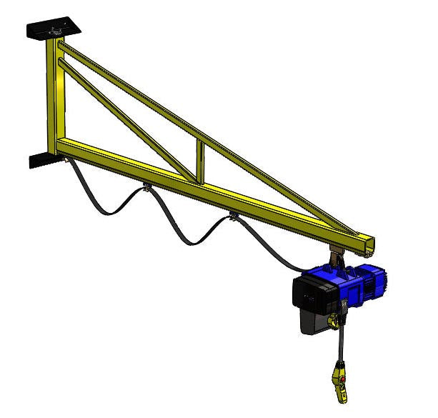 Wall-Mounted Over-Braced 250kg Jib Crane EliteReach Jibs 