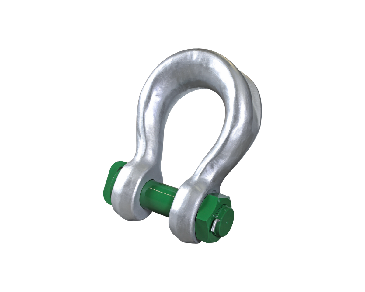 Green Pin Sling Shackles Bow Type with Safety Nut and Bolt Pin