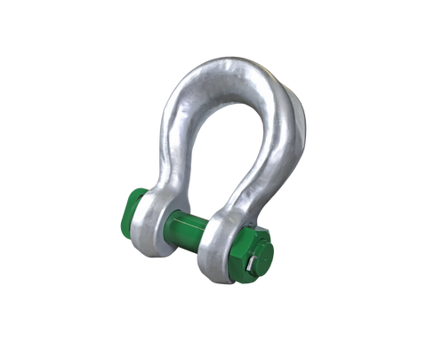 Green Pin Sling Shackles Bow Type with Safety Nut and Bolt Pin