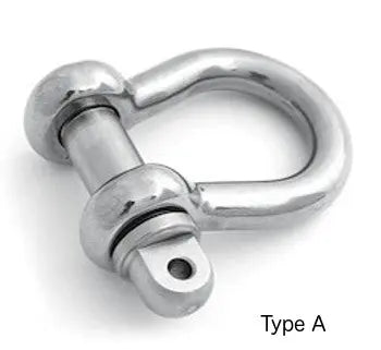 Stainless Steel Bow Shackle With Collar Pin Or Countersunk Pin 316L Petersen 