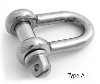 Stainless Steel D Shackle With Collar Pin Or Countersunk Pin 316L Petersen 