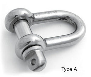 Stainless Steel D Shackle With Collar Pin Or Countersunk Pin 316L