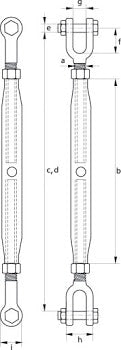 Galvanised Rigging Screw- Jaw/Jaw (Metric)