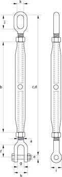 Galvanised Rigging Screws- Jaw/Eye (Metric)