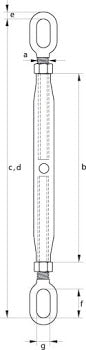 Galvanised Rigging Screws- Eye/Eye (Metric)