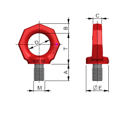 RUD RS Eye Bolt, UNC/UN Thread RUD 