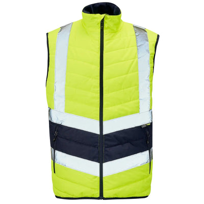 Supertouch Hi Vis Yellow 2 Tone Puffer Bodywarmer Supertouch 