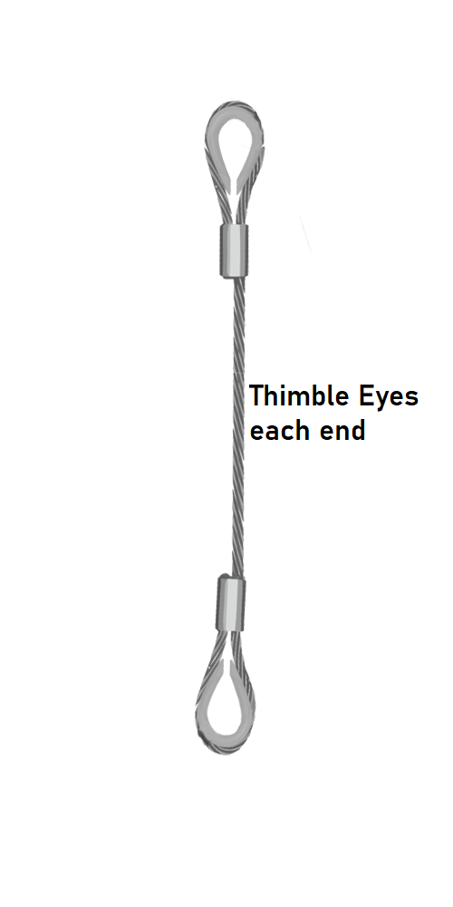 Single Leg 16mm Wire Rope Sling 3.2 Tonne