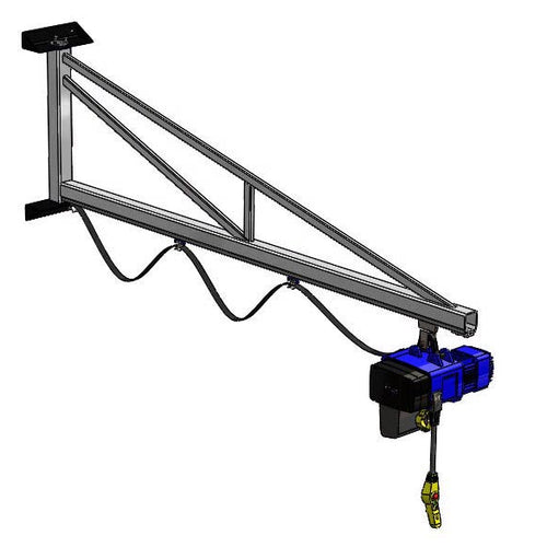 Wall-Mounted Over-Braced 125kg Stainless Steel Jib Crane