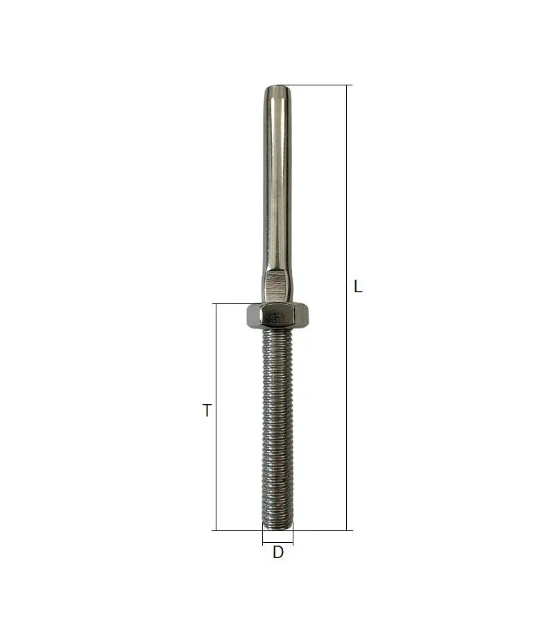 Stainless Steel Swage Stud Terminal (Left Hand Thread) Stainlok Stainless Steel Products 