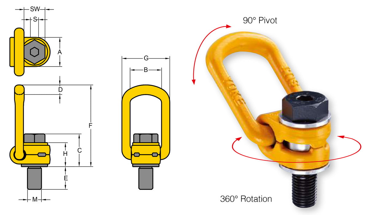 YOKE Type 212 UNC Thread Lifting Point Yoke 