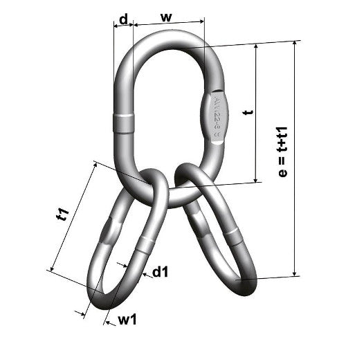 VAWI Quad Master Link Assembly For Wire Ropes Pewag 