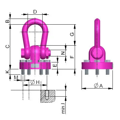RUD WBPG Hoist Ring On Plate For Bolting RUD 