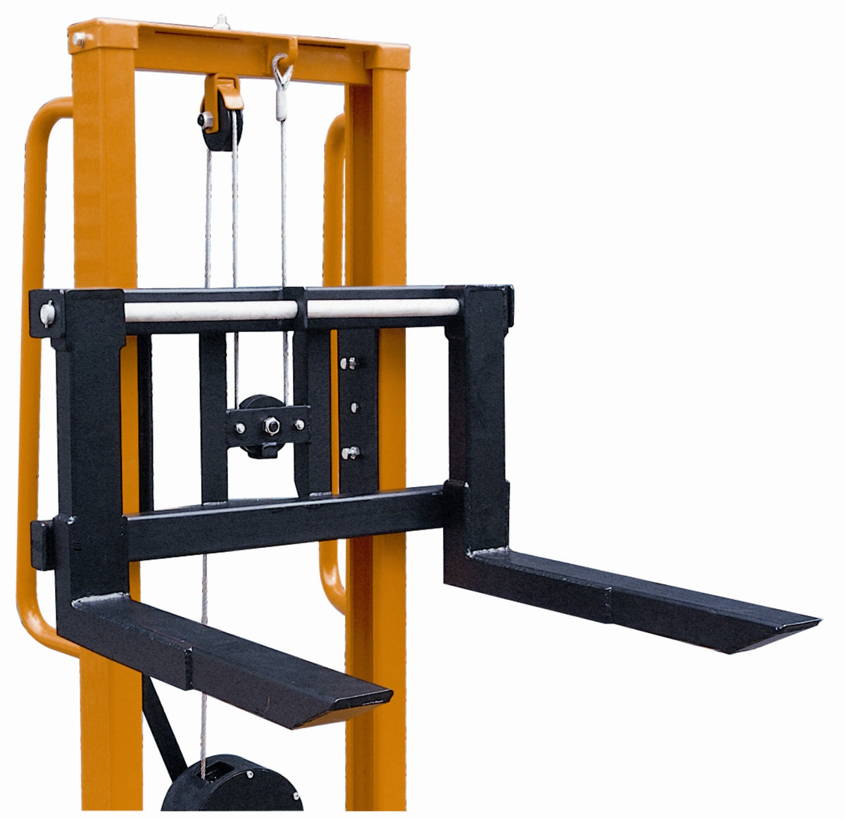 WS Manual Winch Stacker With Adjustable Forks LES - Lifting Equipment Store 