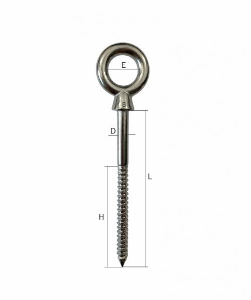 Stainless Steel Wood screw Eye Bolt Stainlok Stainless Steel Products 
