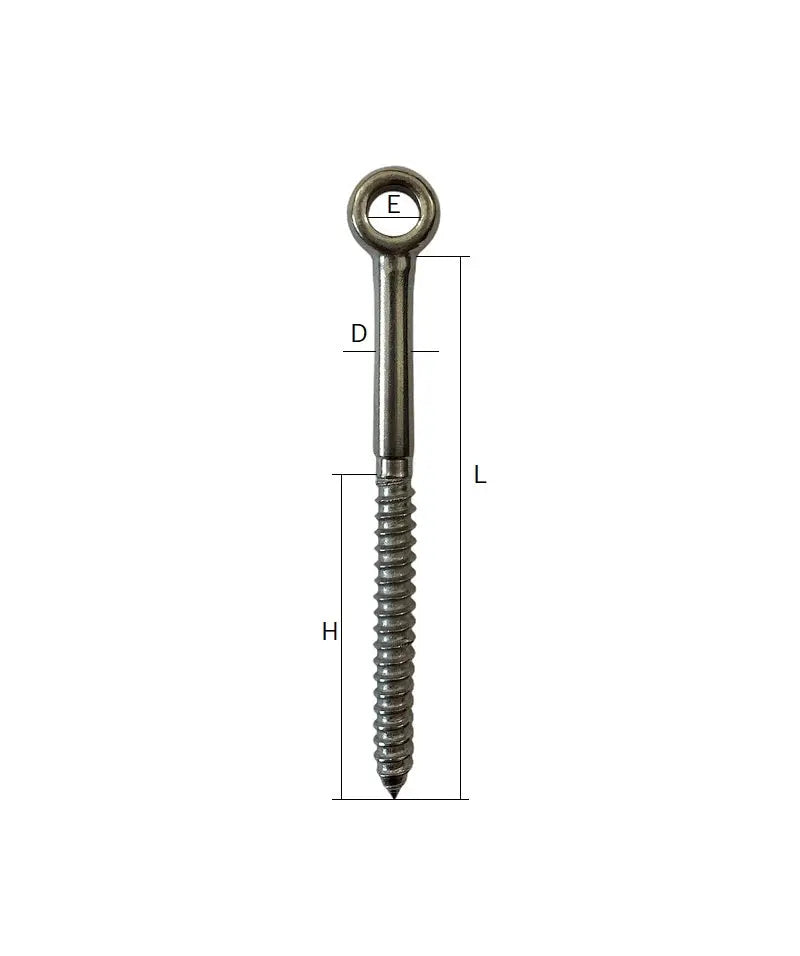 Stainless Steel Wood screw Eye Bolt with Small Eye Stainlok Stainless Steel Products 