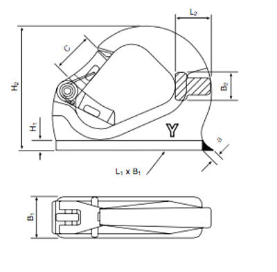 Yale ASH Weld-on Hooks Yale 